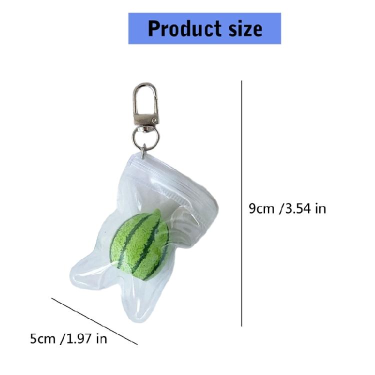 Summer Korean Style Watermelon Keychain Sturdy Alloy Key Ring Cute Phone Charm Gift For Teens