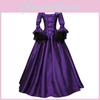 Ages Middle Lace Patchwork Dress With Large Trumpet Sleeves Court Evening Skirt
