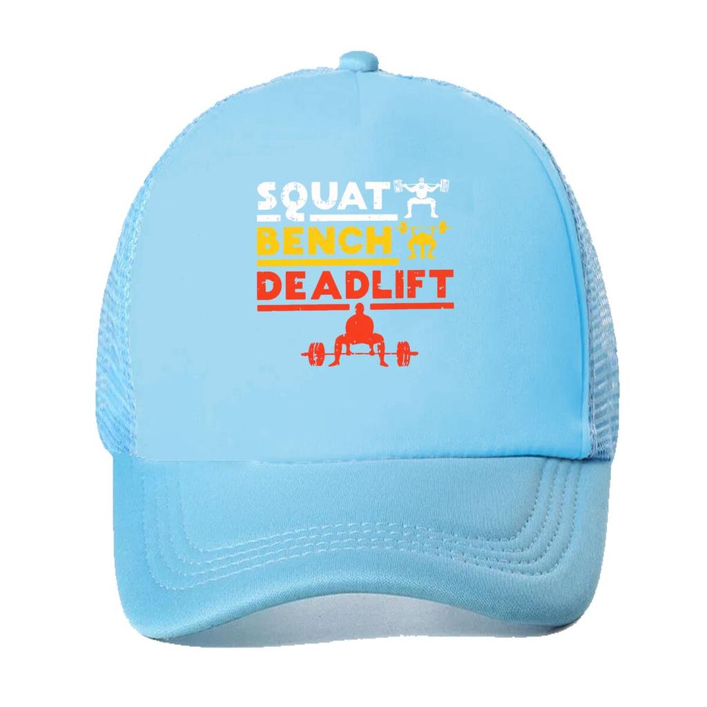 Bench Deadlift Powerlifting Barbell Lifter Vintage Graphic Mesh Baseball Cap For Womens Unisex FeUnisex Beach Dad Hat Hip Hop