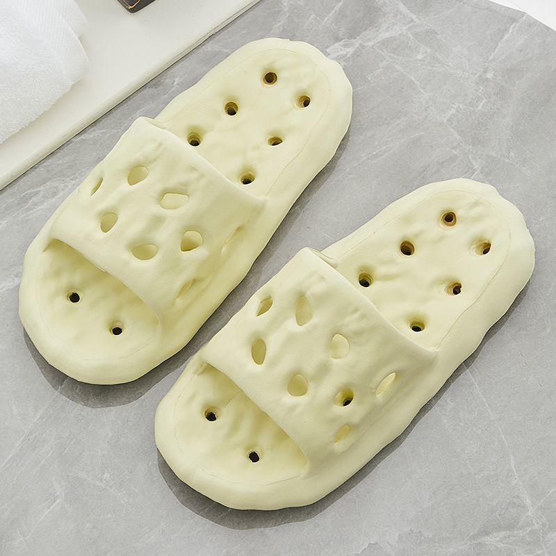 fashion Women New Bathroom Slippers Fashion Hollow Out Design Bathing Non Slip Couple Thick Sole Household Men Outwear Non-slip Shoes