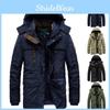 Mens Warm Winter Thick Fur Lined Hooded Jacket Zipper Bomber Military Coat Parka