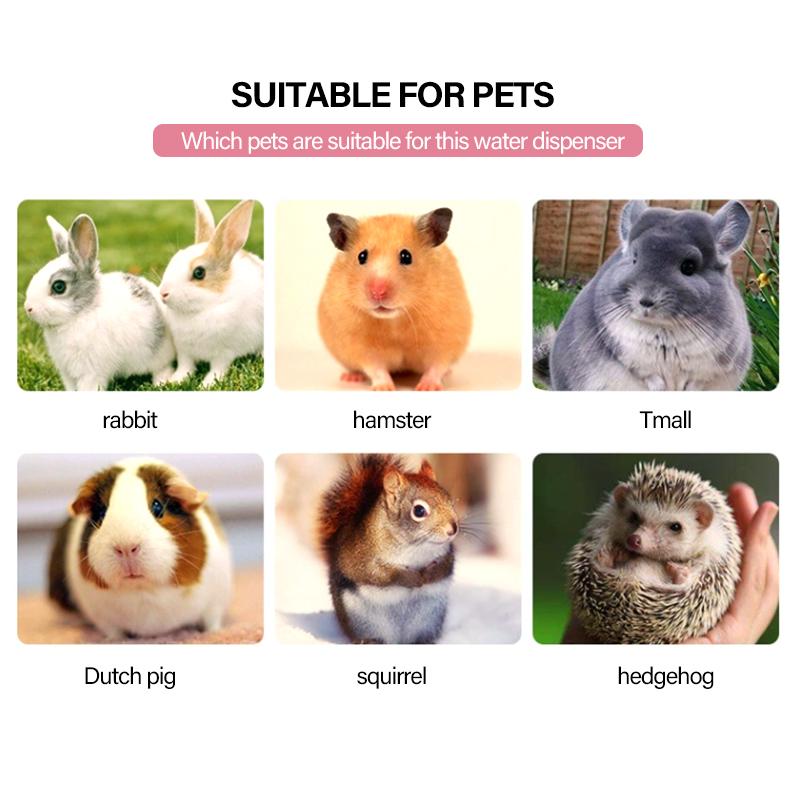 300ml/500ml Plastic Hamster Drinker Water Bottle Dispenser Feeder Hanging Guinea Pig Squirrel Rabbit Pet Drinking Fountain