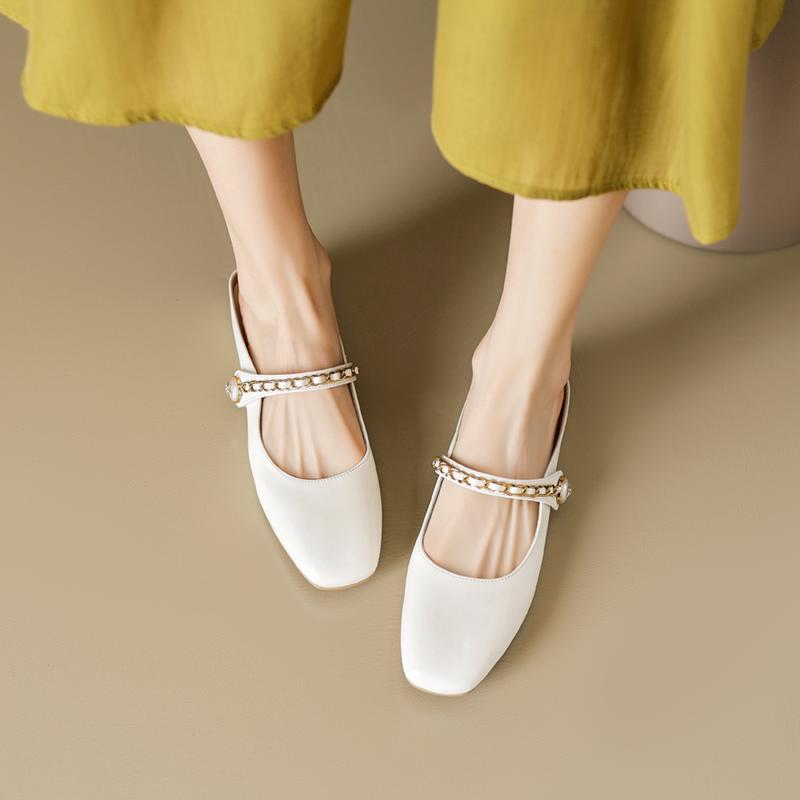 Fashion 2025 Summer Women Mules Genuine Leather Women Shoes Square Toe Chunky Heel Shoes Cover Toe Slingback Sandals Shallow Slippers