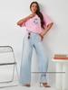 100% Cotton Loose-Fit Pink T-Shirt - Summer 2026 Stylish Fashion, Short Sleeve, Comfortable & Versatile Design.