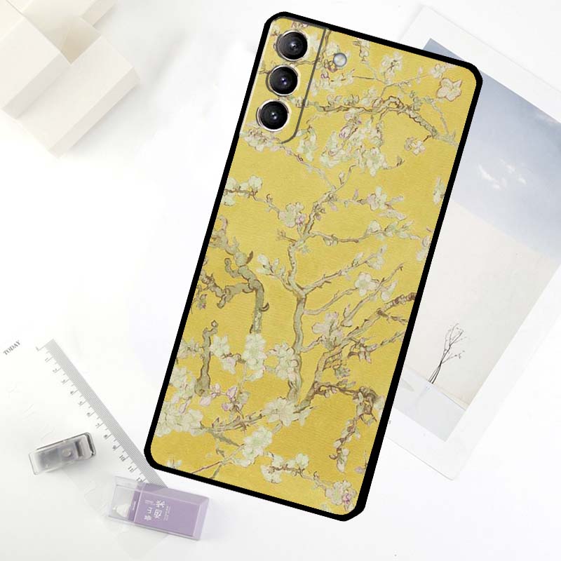 Blossoming Almond Tree Phone Case For Samsung Galaxy S25 S26 Ultra S20 S21 S22 S23 S24 Ultra S10 Plus S25 FE Cover