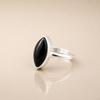 Black Onyx Ring 925 Sterling Silver, Marquise Onyx Gemstone Ring, Handmade Minimalist Jewelry, Boho Statement Ring