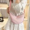 Casual Plaid Hobos Shoulder Bags for Women Large Capacity Commuter Ladies Phe Messenger Bag Summer Travel Girls Handbags Purse