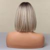 ALAN EATON Short Ombre Blonde Lace Front Wig Synthetic Blonde Straight Bob Heat Resistant Wig Natural Looking Hair for Daily Use