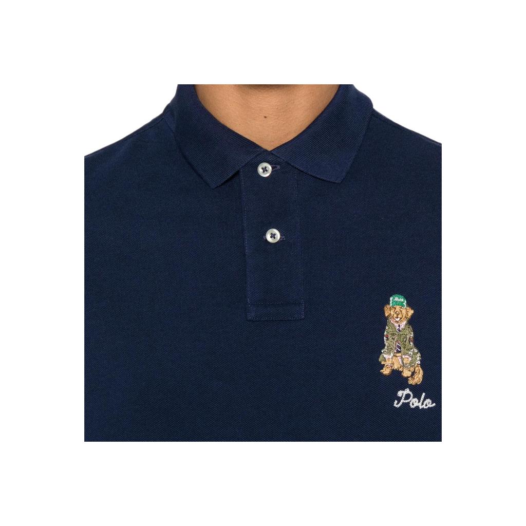 Polo Ralph Lauren Logoknapp Kortärmad Pikétröja Herr Toppar Marinblå 710953336-003
