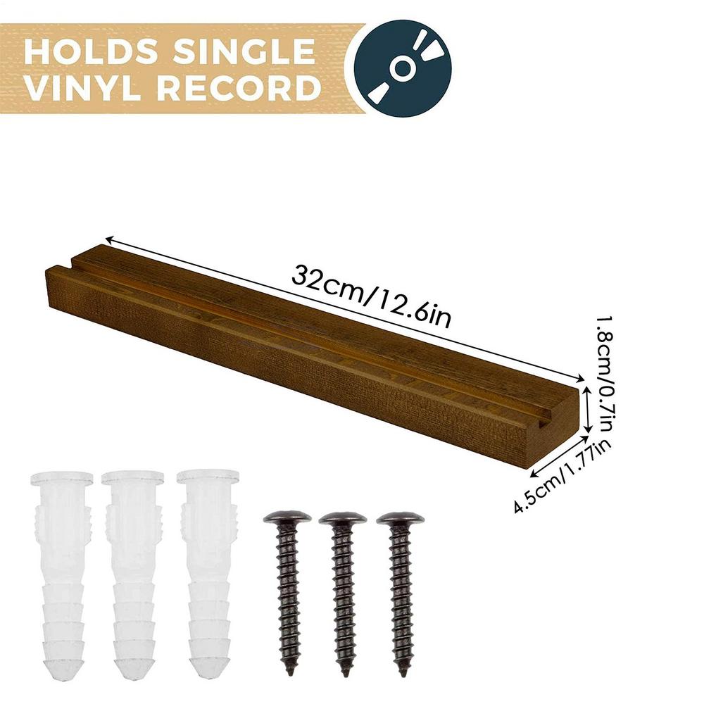Wall Record Holder Solid Wood Wall Mounted Record Shelves Album Record Holder and Record Storage Hanger Smooth Wood Album Shelf