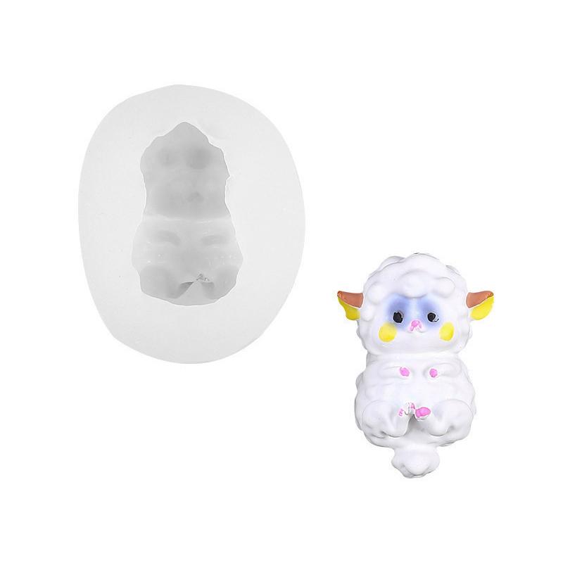 Cute Lamb Silicone Candle Mold Cartoon Sheep Epoxy Resin Crafts Plaster Animal Mould Diy Scented Candle Table Decor