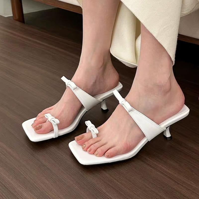 Fashion Luxury High Heels Women Slippers Clip Toe Elegant Shoes Fashion Dress Woman's Sandals 2025 Summer Flip Flops Sexy Mujer Slides