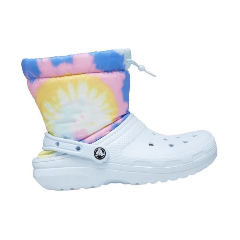 Crocs Classic Lined Neo Puff Boots 'Tie Dye Mineral Blue' Unisex