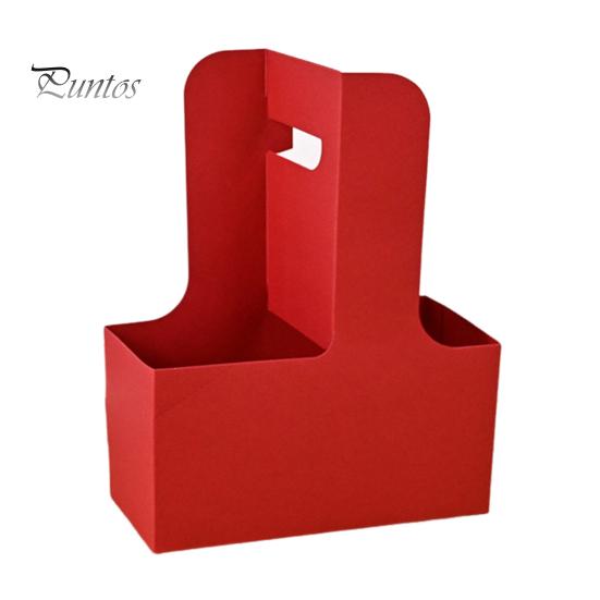 10 Pcs Disposable To-go Drink Carrier 2 or 4 Cup Paperboard Cup Holder with Handle Hot or Cold Drinks Carrier Box for Food Delivery Takeaway