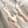 Summer Fashion Slipon High Heels With Bowknot And Pointed Toe For Women