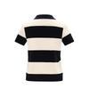 Navigare Women's Striped Short Sleeve Polo Knit Top