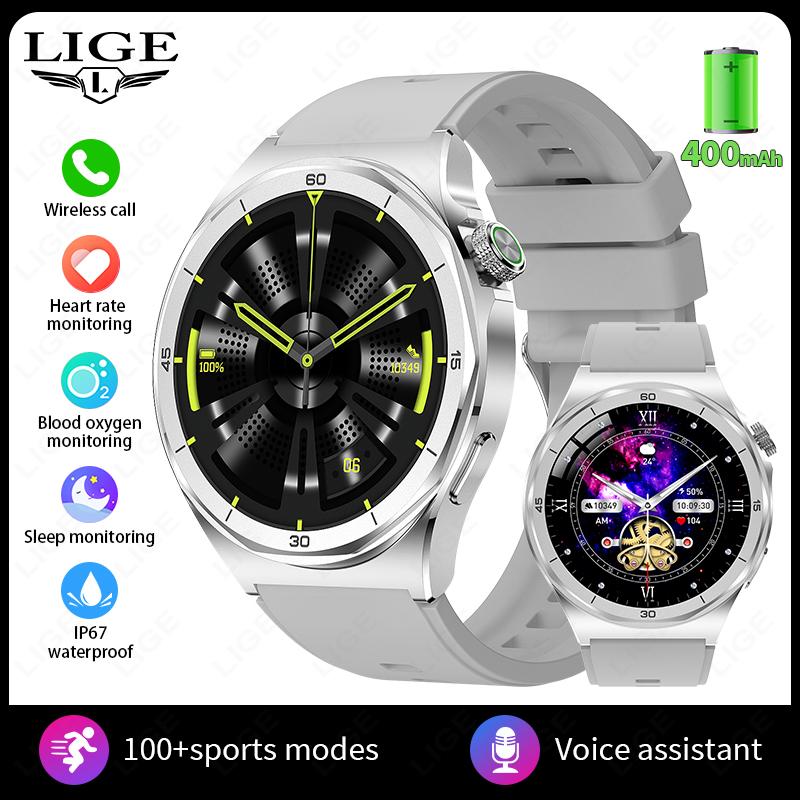 Smart Watch 400mAh Battery Waterproof For Men Bluetooth Call Message Reminder Health Monitor 100+ Sports Modes Smartwatch