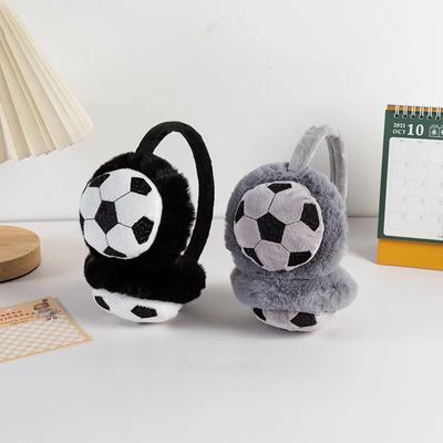 Protetores de ouvido infantis fofos para crianças, protetores de ouvido de futebol, inverno, viagens ao ar livre, à prova de frio, aquecedores de ouvido espessos e quentes para bebês, meninos e meninas