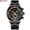 Curren Herrenuhr Blaues Zifferblatt Edelstahlarmband Datum Herren Business Herrenuhren Wasserdicht Luxus Herren Armbanduhren für Herren