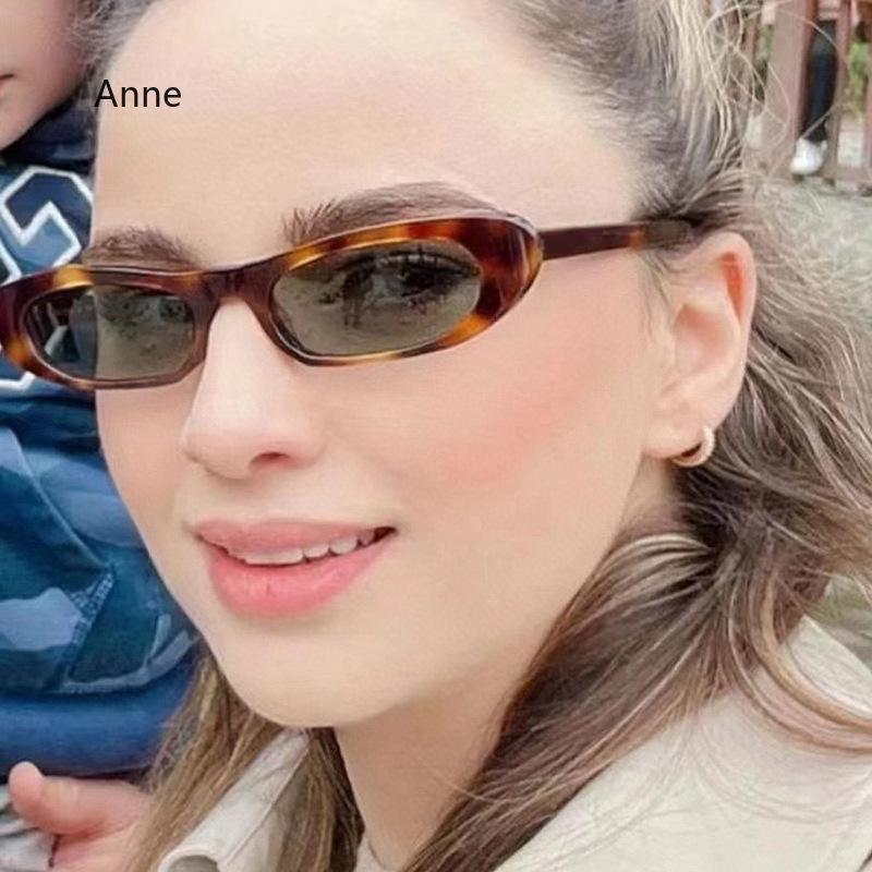 New Retro Oval Frame Sunglasses Personalized Small Frame Trend Versatile Street Shooting Sun Glasses Female güneş gözlüğü