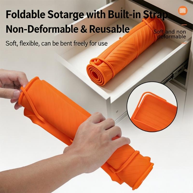 Outdoor Barbecue Shelf Pad for Serving Changes, Flexible BBQ Side Pad with Split Bays, Spill Lip and Rest Cuts