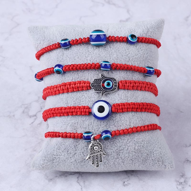 Turkish Evil Eye Bracelet Unisex Handwoven String Adjustable Braclet Classic Fatima Hand Braslet Valentines Day Gift Red Pulsera