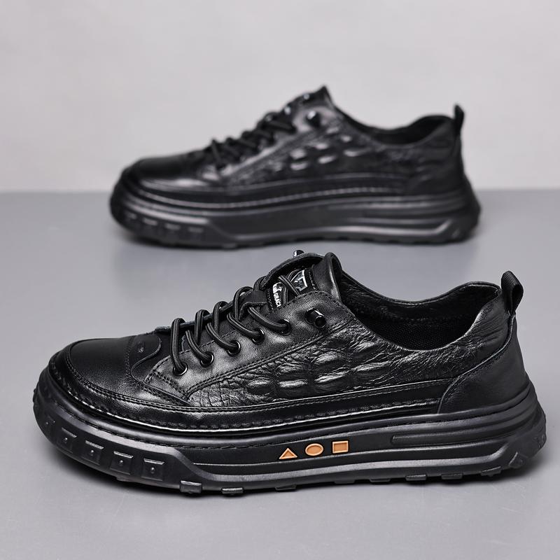 

Мужская черная кружевная натуральная кожа повседневная обувь люксовый бренд мягкие мужские кроссовки дышащие мужские кроссовки для отдыха на открытом воздухе для прогулок и вождения 44 чёрный