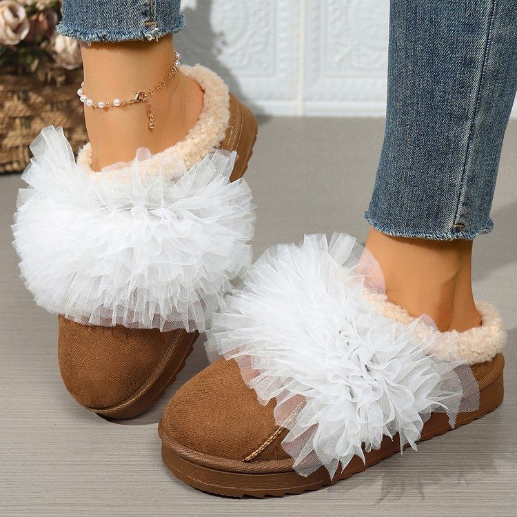 Design comfortable suede slippers low heel 2025 winter new fashion versatile daily slippers domestic and foreign trade double