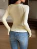 Y2K Cream Yellow Sweet Academic Style Top - Cross-border Sunshine Girl's Christmas Autumn Fashion for Women