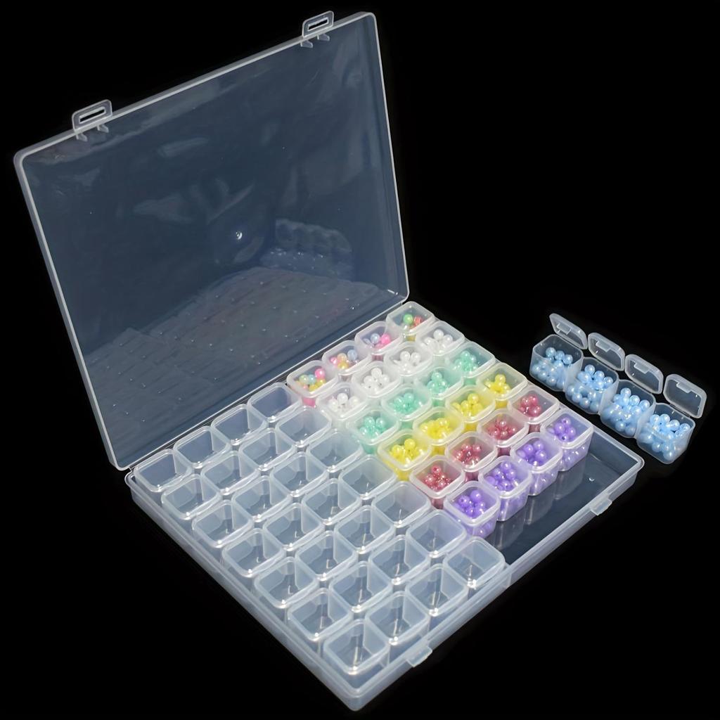 1pc Clear Painting Storage Box - 56 Grids for Nail Art, Jewelry, and Accessories - Organize and Display Your Nail Art Supplies