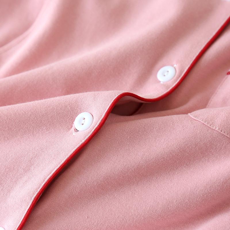 Pure Cotton Knit Maternity Pajama Set - Long Sleeve Nursing Cardigan for Spring & Autumn
