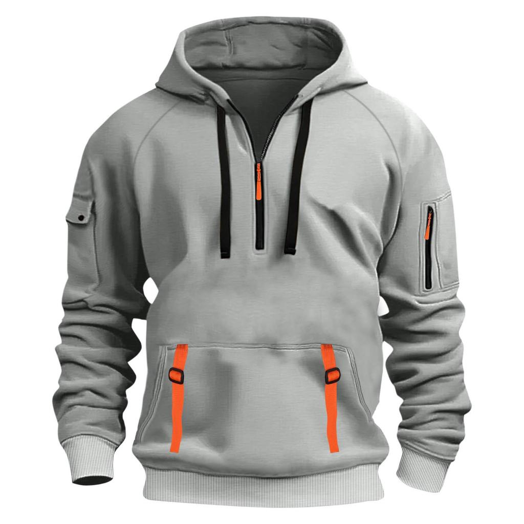 2025 Hot-Selling Men's Sporty Hoodie Set with Arm Pocket and Zipper