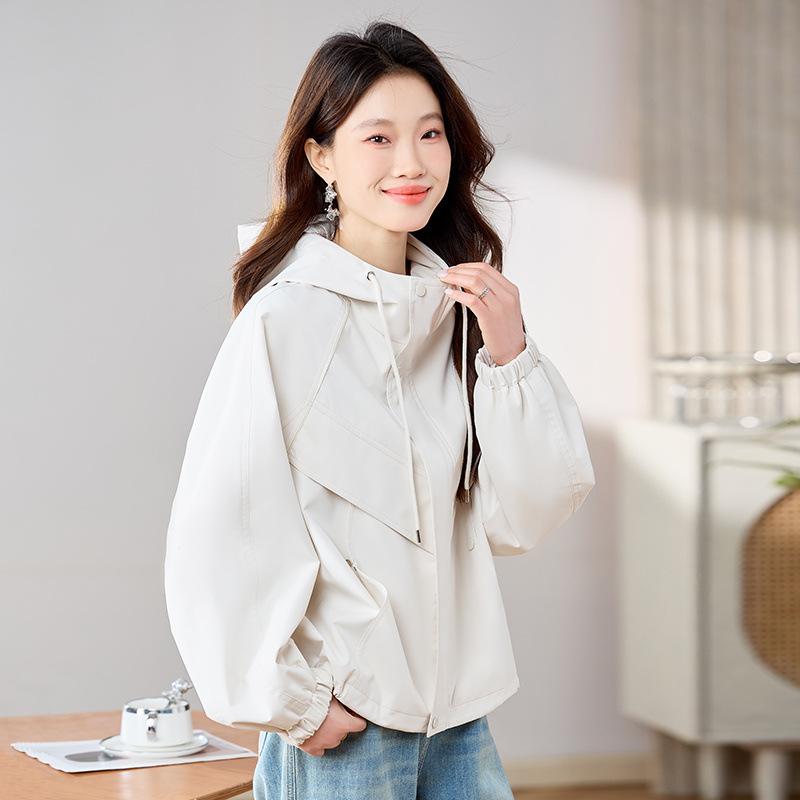 Fashion casual hoodie jacket women's spring and autumn new loose large size design short jacket