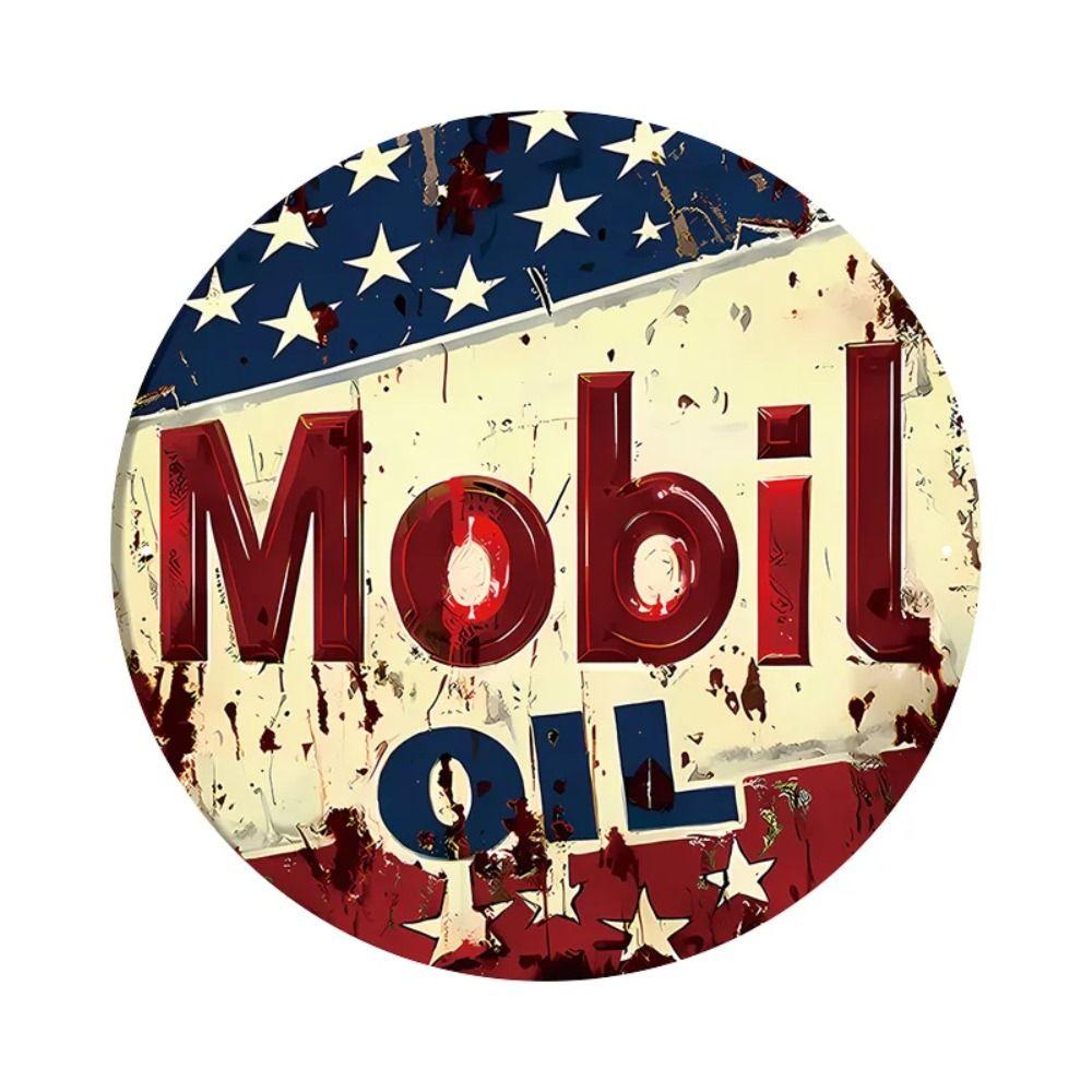 "King of the Road" Motorcycle Retro Round Metal Garage Sign 20x20cm