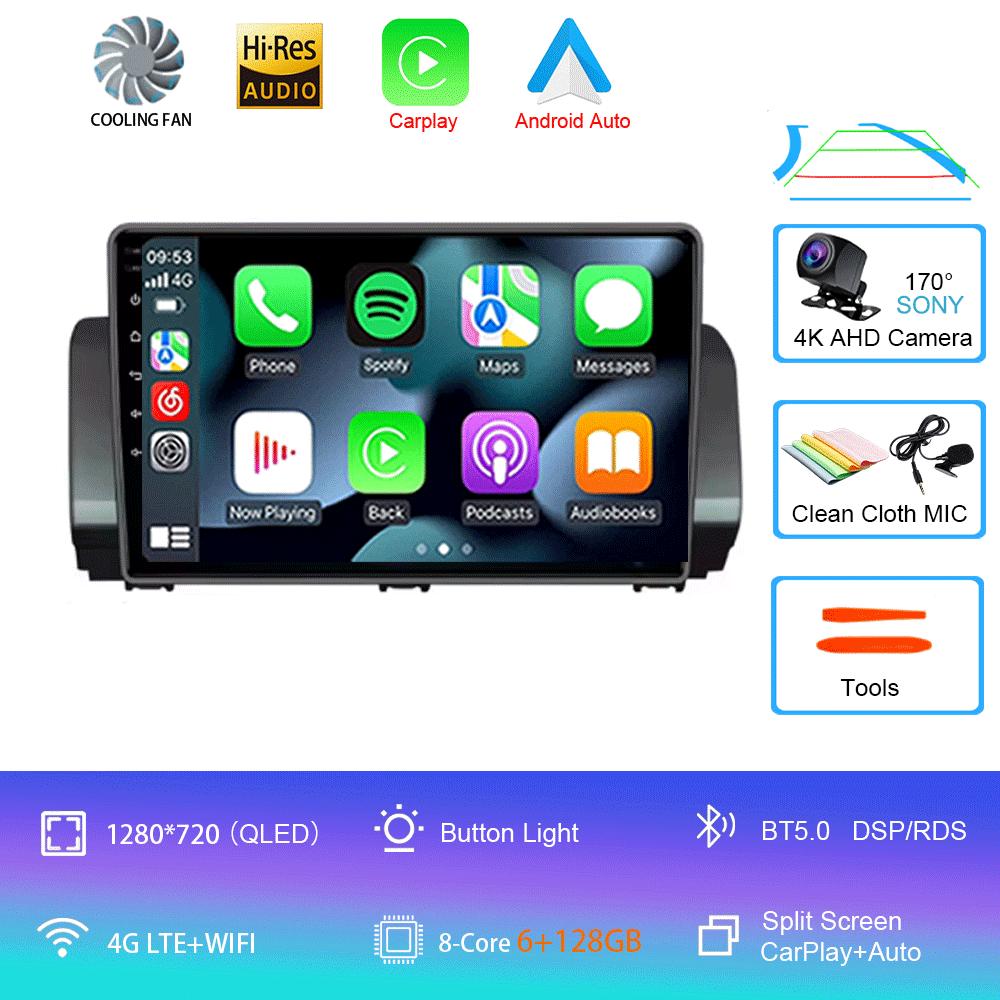 For Renault Sandero 2021 Car Radio Stereo Multimedia Video Player Navigation GPS CarPlay SWC 9" IPS DSP WIFI BT Android 14 Auto
