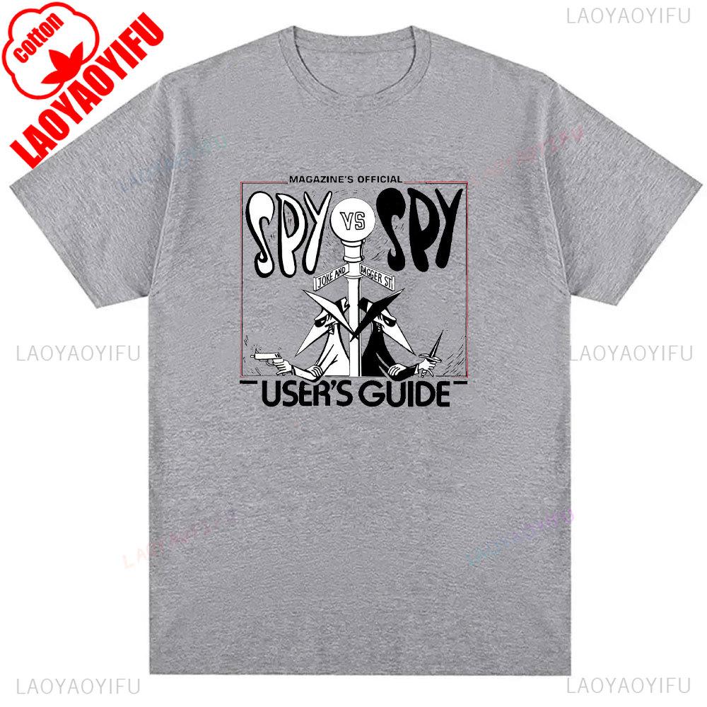 IMMA GONNAKILL YOU YOU LITTLE SHI Spy Vs Spy Mens T Shirt Summer Cotton Crew Neck Humorous Retro 80s Cartoon Graphic Shirt Tee