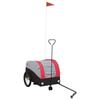 VidaXL Bicycle Trailer Black and Red 30 Kg Iron 94139