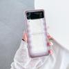 For Samsung Galaxy Z Flip 4 3 Case Gradient Waves Painted Transparent Shockproof Folding Hard Back Cover For Samsung Flip4 Flip3