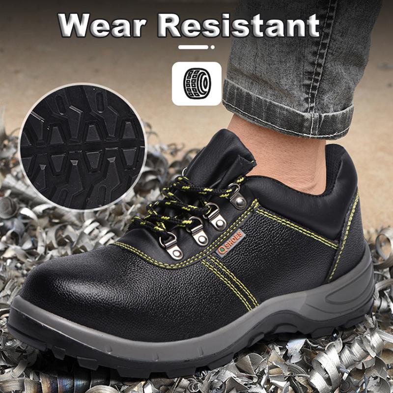 Oulylan Male Leather Waterproof Protection Shoes Anti-puncture Durable Work Footwear Steel Toe Anti Smashing Safety Boot For Men