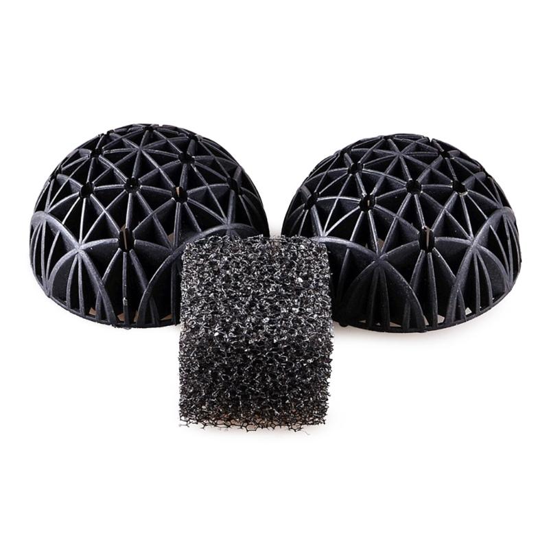 Fishtank Filter Media Bulk Black Bio Balls with Cotton for Aquariums Filtration Bio Balls Media for Freshwater Saltwater