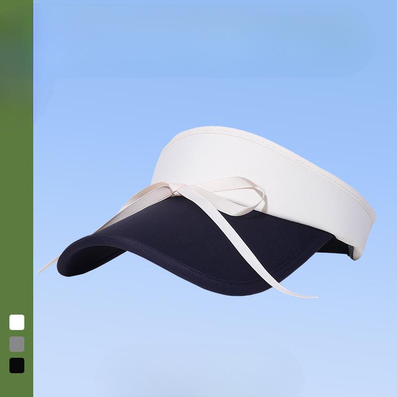 Schleife Leerer Oberteil Sonnenschutzhut für Damen Frisch und Süß Dopamin Sonnenhut Sommerreise UV Sonnenschutzhut One size white