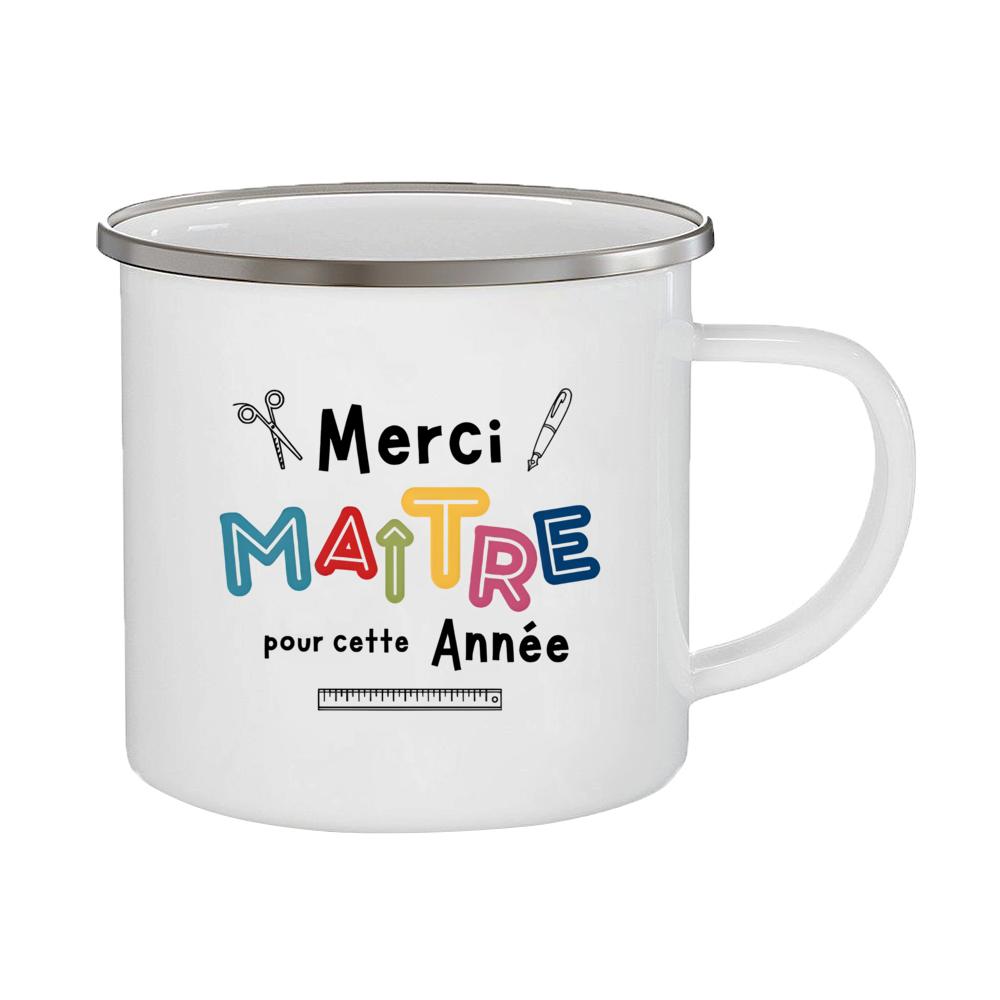 Merci Maîtresse Printed Mugs Coffee Cups Drinks Water Milk Cup Enamel Mug Gifts Idea for Teacher End of School Year Gift