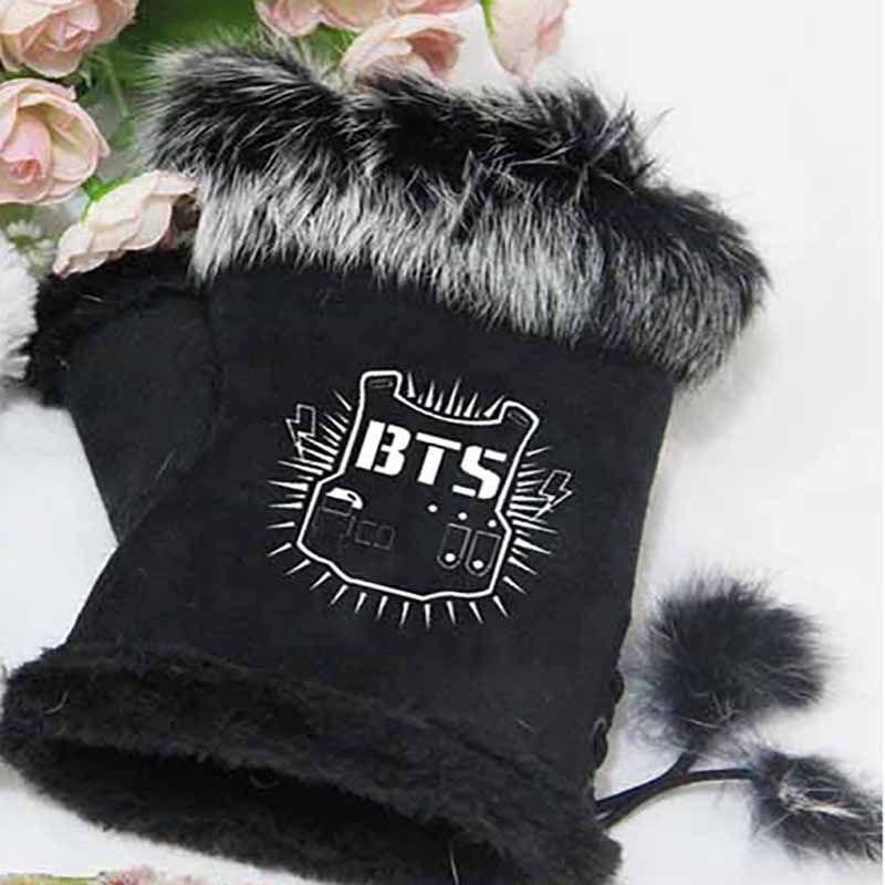 Halbe Paar 1-Finger-Handschuhe BTS Kpop Warme Handschuhe Schnürhandschuhe Fingerlos Neue Handschuhe