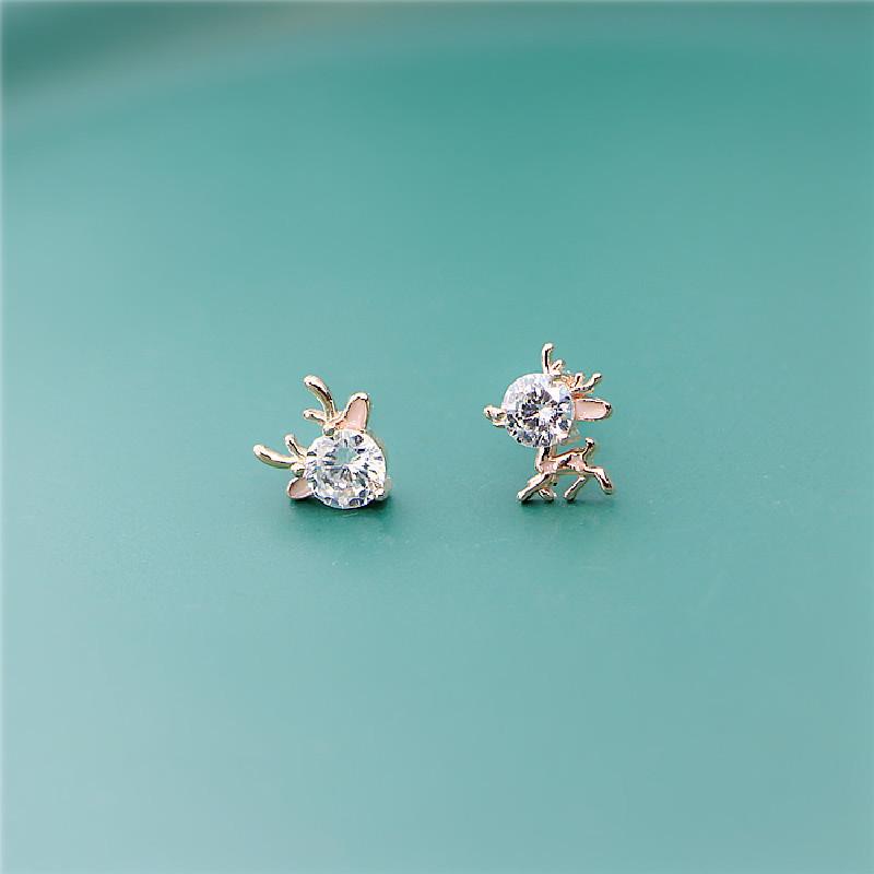 Асимметричные серьги с оленями из стерлингового серебра S925 - Универсальный и элегантный рождественский подарок