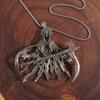Stylish Gothic Skull Pendant Necklace for Men Silver Fashion Jewelry Accessory for Halloween Supplies Daily Use