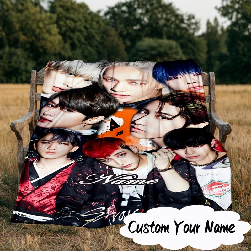 Custom Name K-pop Stars Unite Blanket  Ideal Bedding Blanket Perfect for Travel, Camping, Living Rooms, Offices, Sofas, Fan Christmas gift