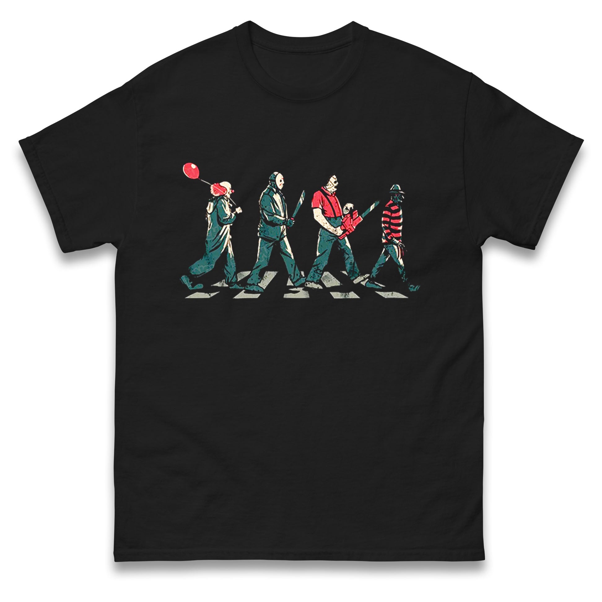 Horror Characters Friends Spoof Halloween Mens T Shirt Womens Tops Tees XL