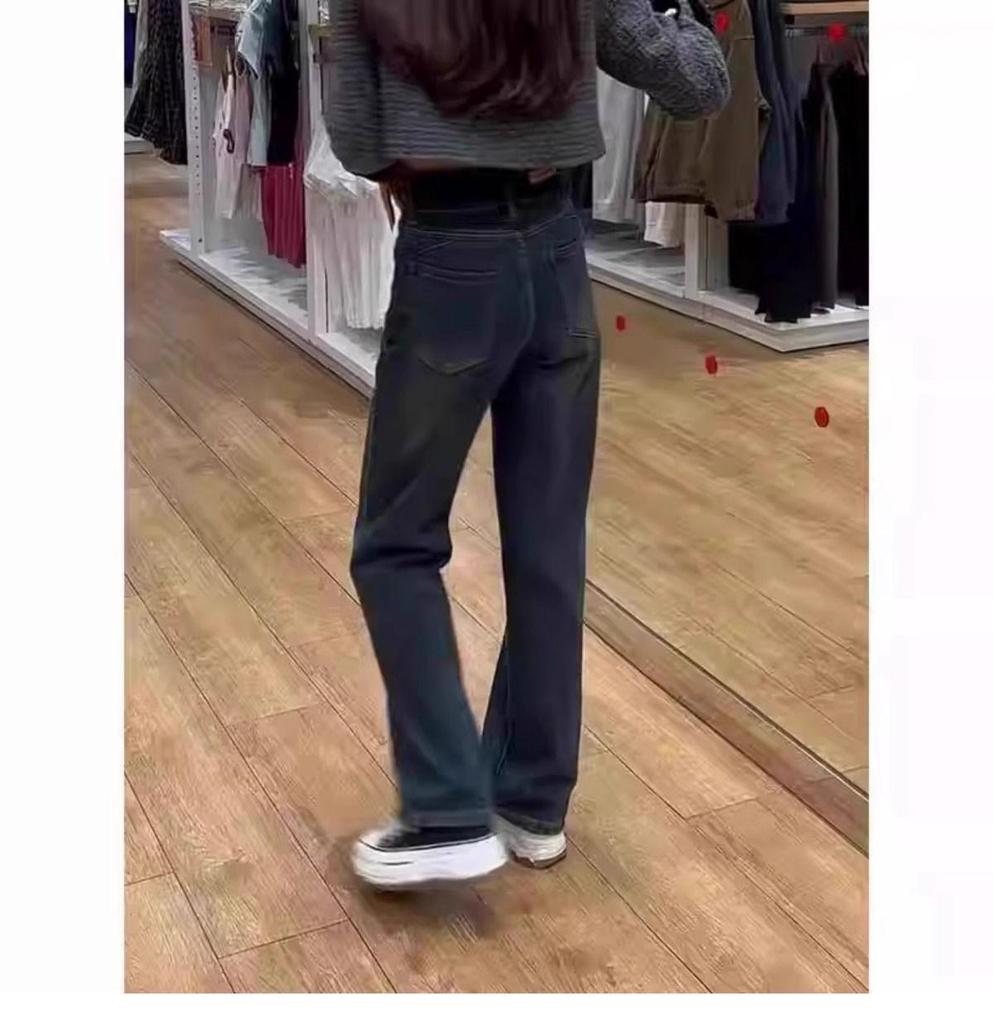 Women's Plus Size Fleece-Lined High Waist Wide-Leg Jeans - Winter 2025 Retro Style