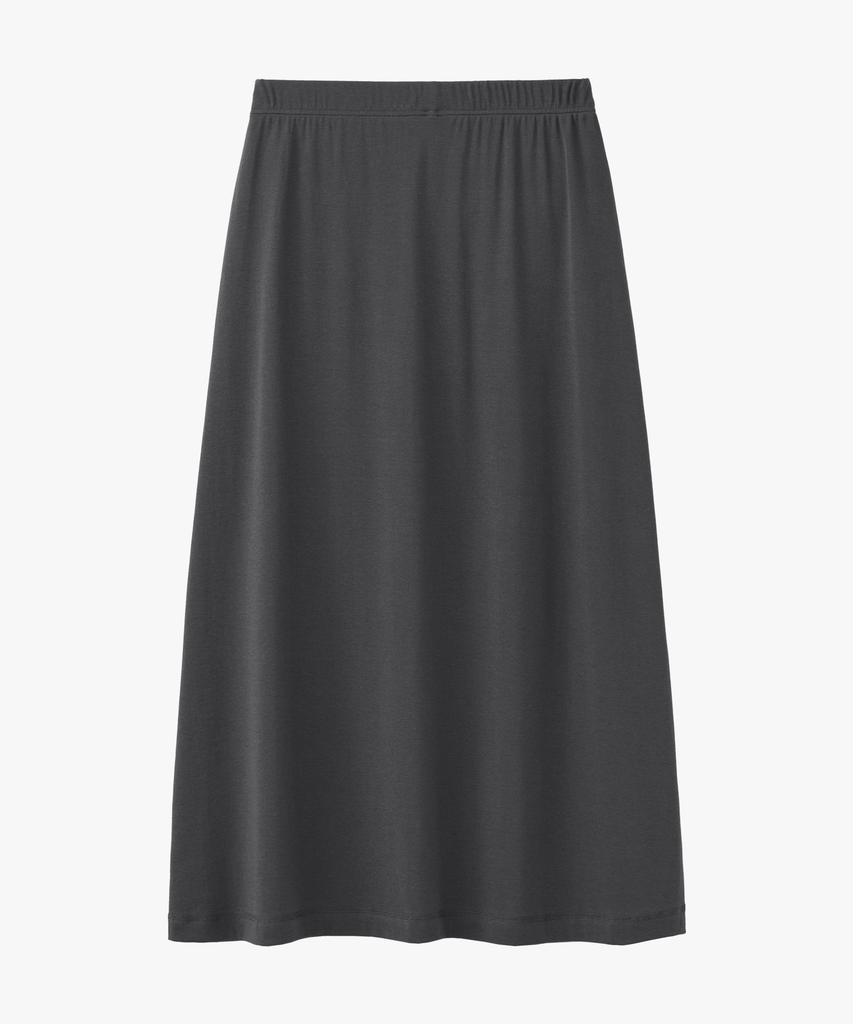 Suare Woman Cotton Banded Flare Skirt Charcoal