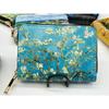 Portefeuille en cuir PU avec fermeture éclair pour pièces de monnaie et cartes, imprimé à la mode, peintures de Van Gogh, pour hommes et femmes, porte-cartes de crédit, passeport, souvenirs